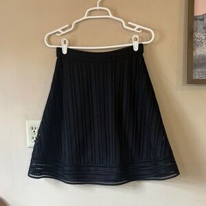 ❤️FINAL SALE❤️ J. Crew A-Line Striped Eyelet Mini Skirt in Black Size 0